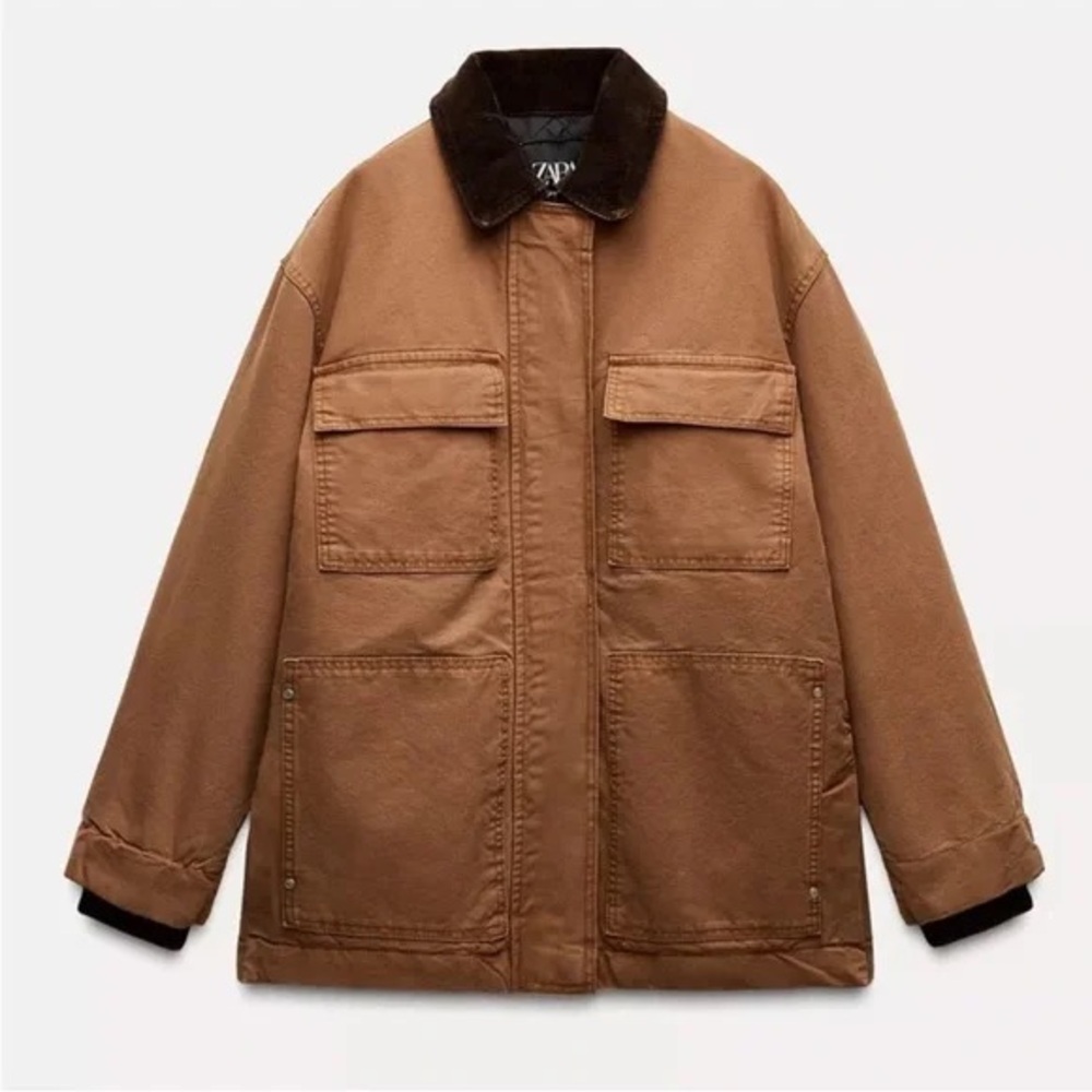 Zara Barn Jacket w. corduroy collar